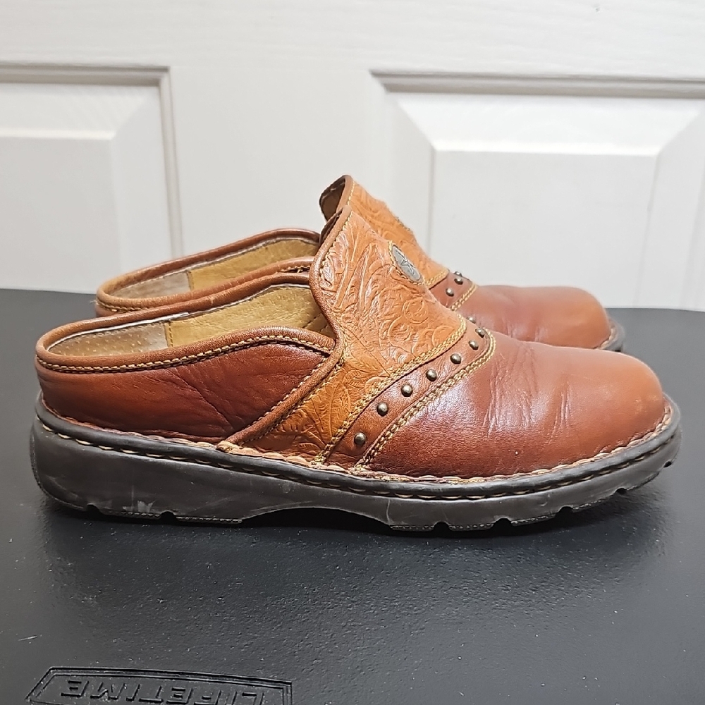 Double H Brown Leather Slip-On Shoes